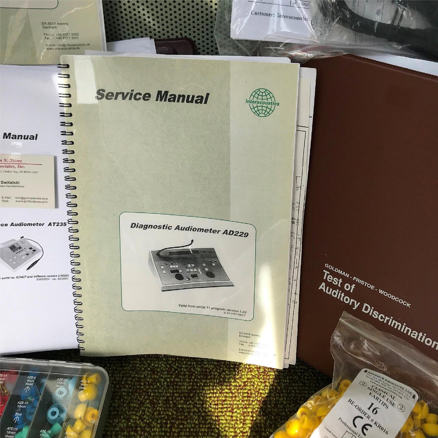 INTERACOUSTICS AT235 AUDIOMETER w/ PROBE & AD229 SOUND CHAMBER BOOTH WATCH VIDEO