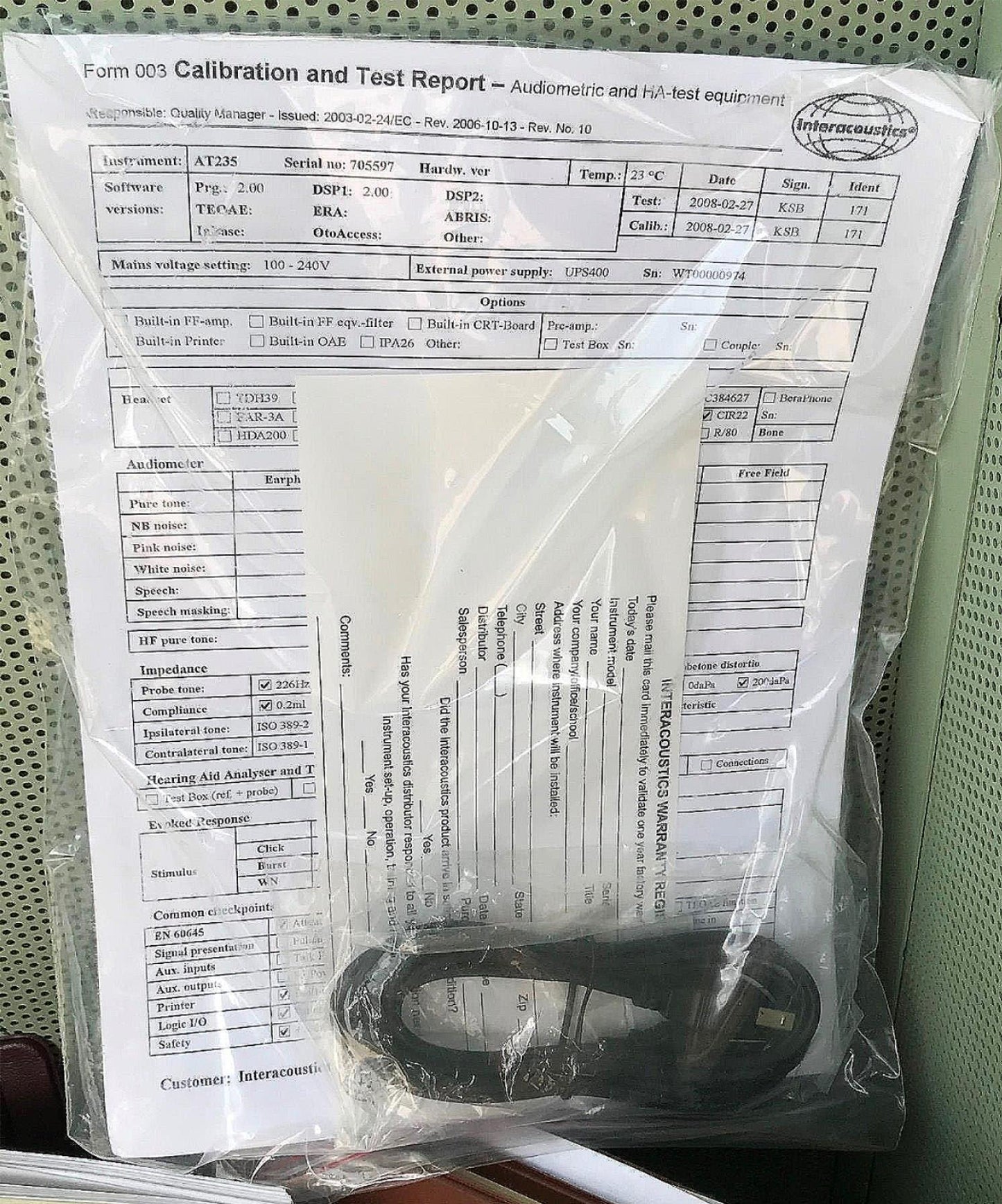 INTERACOUSTICS AT235 AUDIOMETER w/ PROBE & AD229 SOUND CHAMBER BOOTH WATCH VIDEO