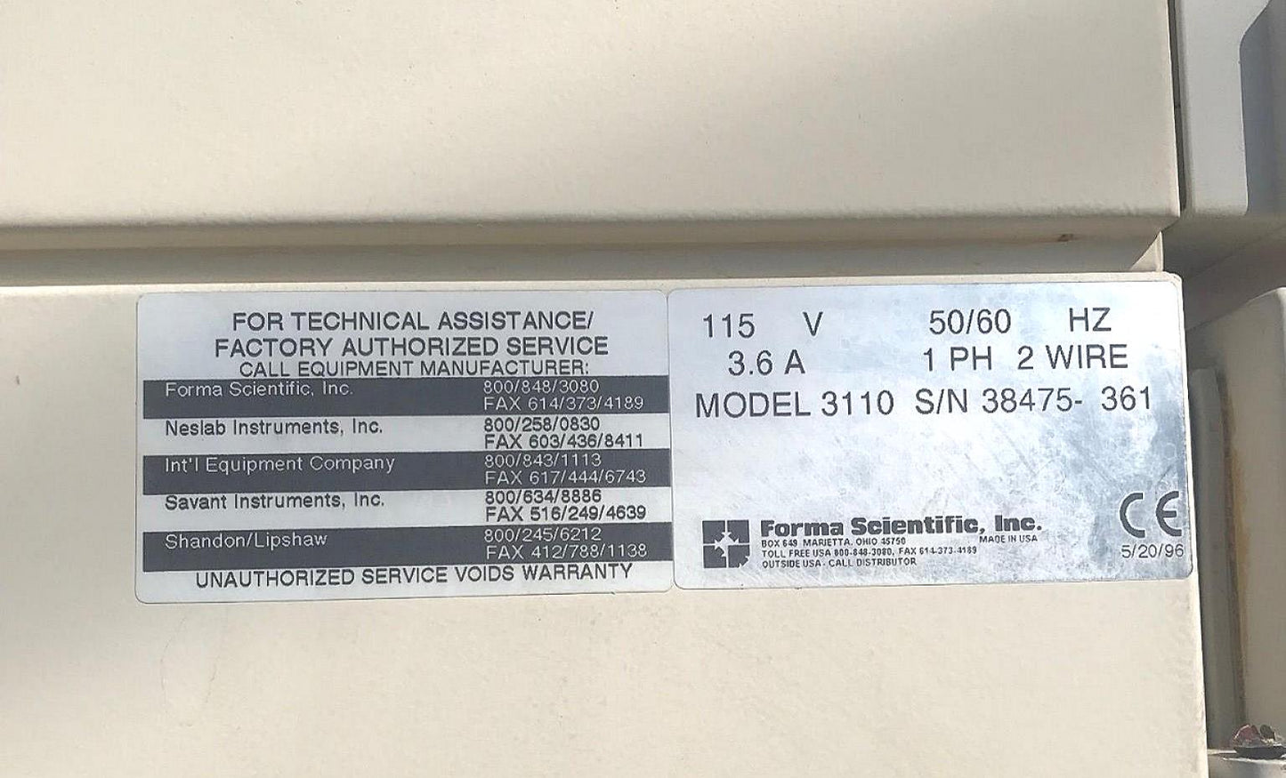 FORMA INCUBATOR Water Jacketed Double Stack Model 3110 CO2 PERFECT WATCH VIDEO