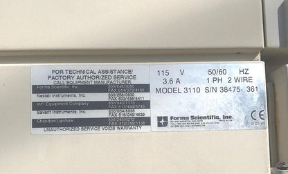 FORMA INCUBATOR Water Jacketed Double Stack Model 3110 CO2 PERFECT WATCH VIDEO