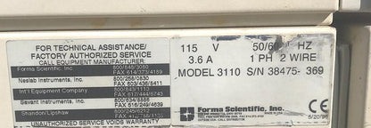 FORMA INCUBATOR Water Jacketed Double Stack Model 3110 CO2 PERFECT WATCH VIDEO