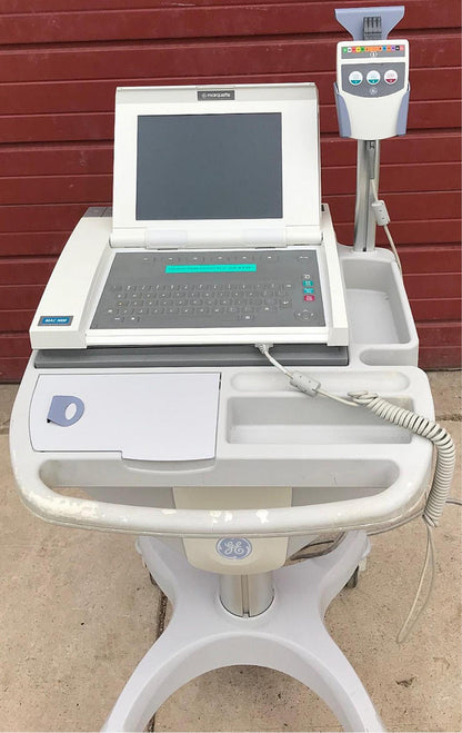 GE MARQUETTE MAC 5000 & ACQUISION MODULE & CART RESTING ECG EKG SYSTEM FREE SHIP