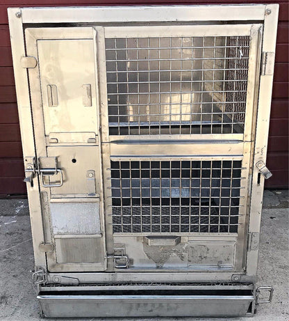2 ACME VETERINARY PET CLINIC STAINLESS STEEL CAGE RACK WHEELS HUNT ANIMAL TURKEY