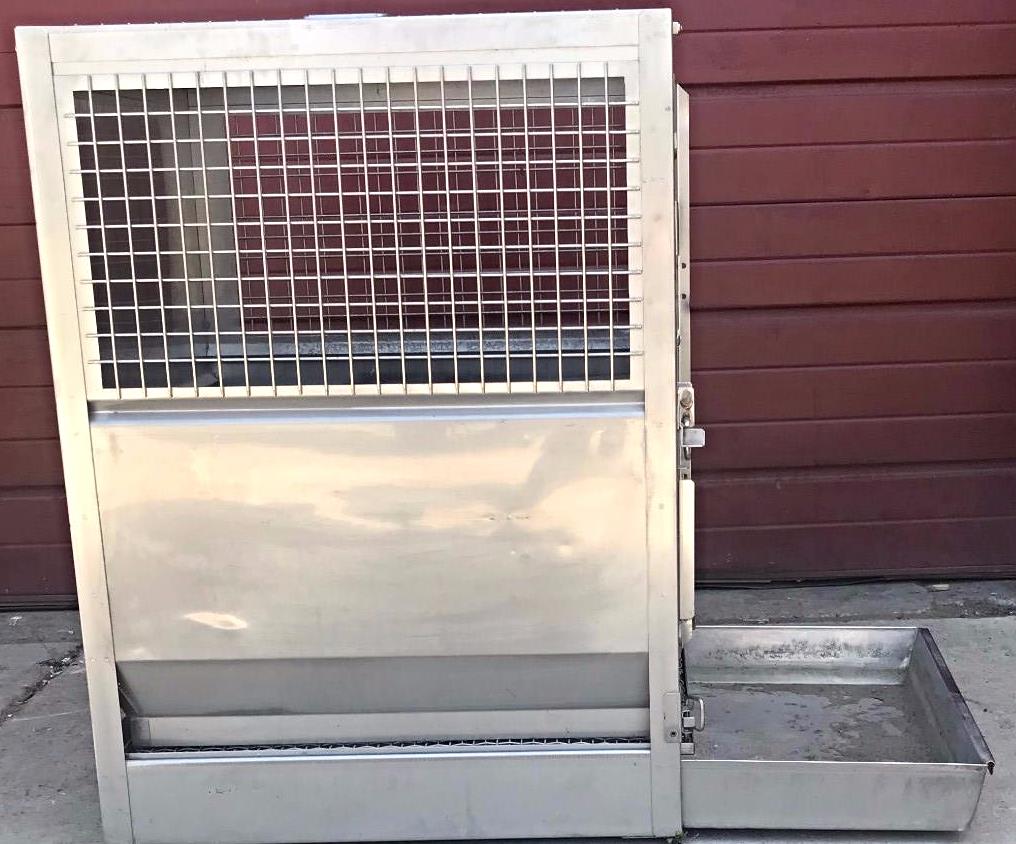 2 ACME VETERINARY PET CLINIC STAINLESS STEEL CAGE RACK WHEELS HUNT ANIMAL TURKEY