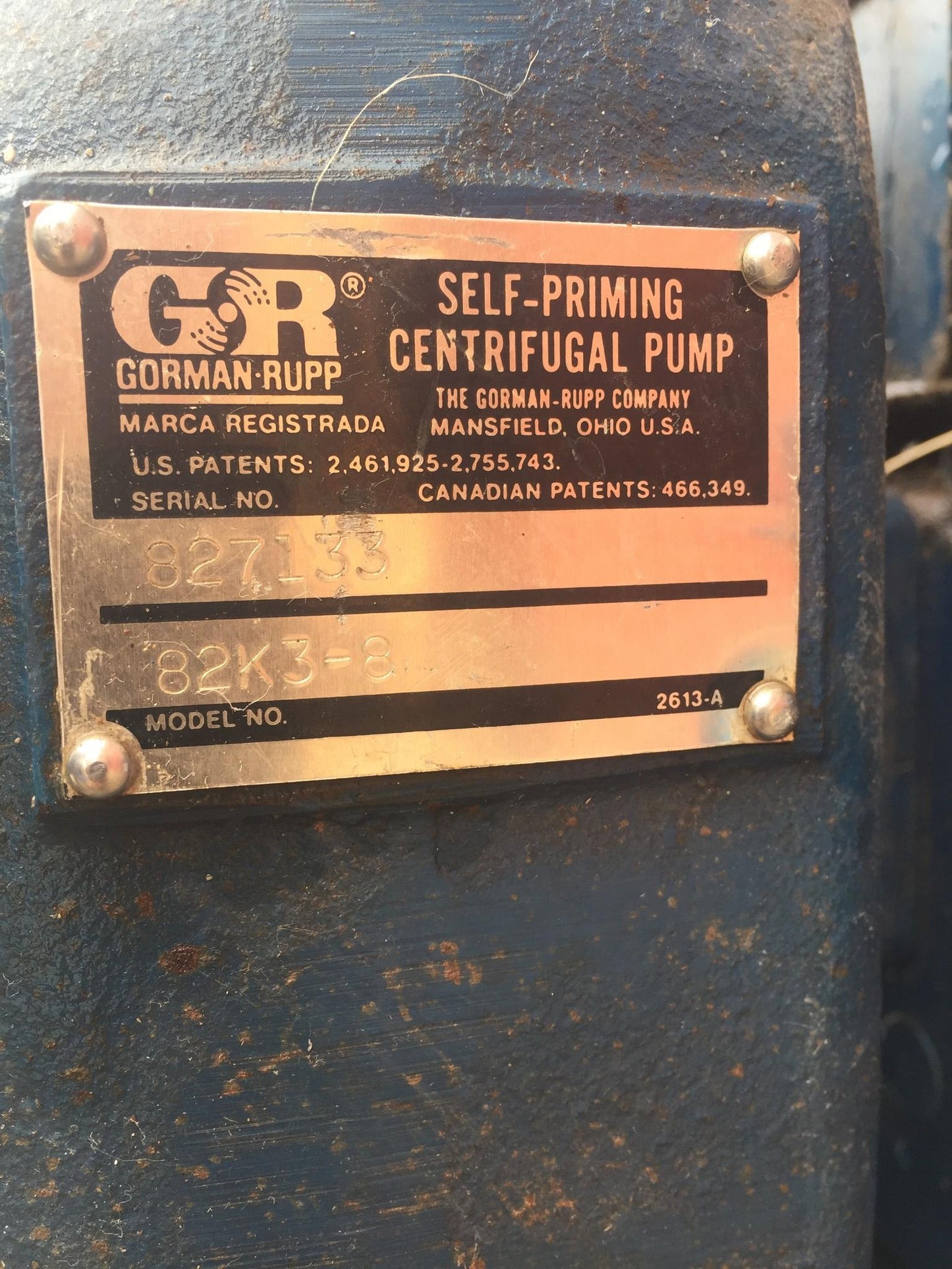 GR GORMAN RUPP 82K38 SELF-PRIMING CENTRIFUGAL PUMP BRIGGS STRATTON ENGINE DRIVEN