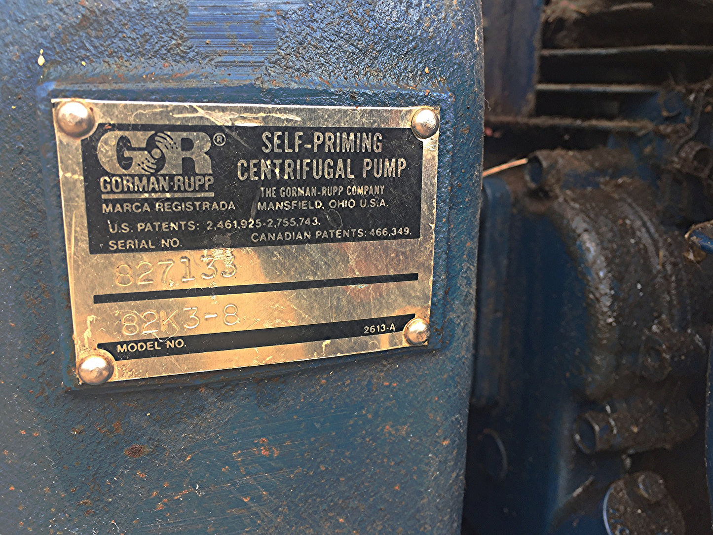 GR GORMAN RUPP 82K38 SELF-PRIMING CENTRIFUGAL PUMP BRIGGS STRATTON ENGINE DRIVEN