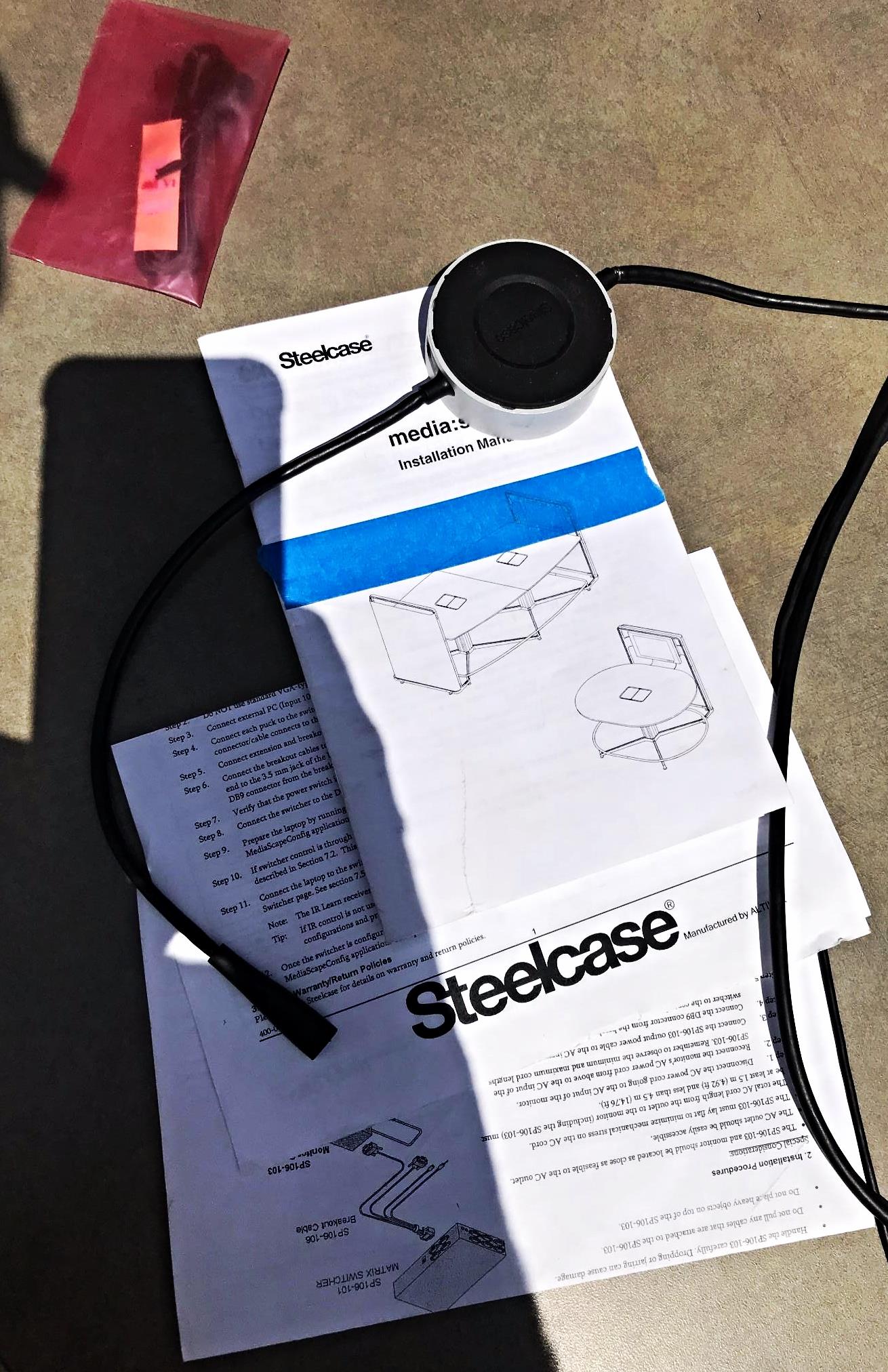 STEELCASE MEDIASCAPE SP106-101 & 5 VIRTUAL PUCKs NEC HDMI E422(L420UT CONFERENCE