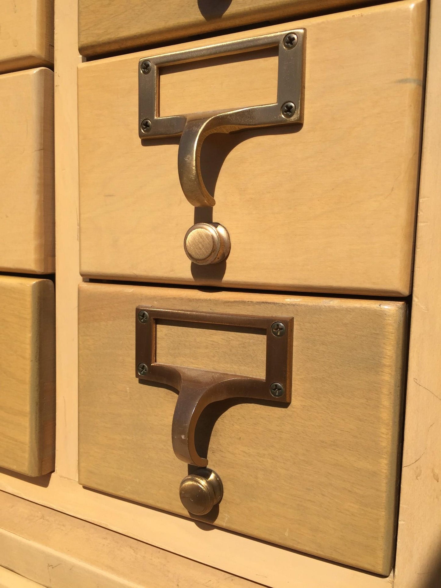 RARE 1950s VINTAGE 60 DRAWER LIBRARY INDEX CARD CABINET 60 x 42.5 x 18 FREE SHIP