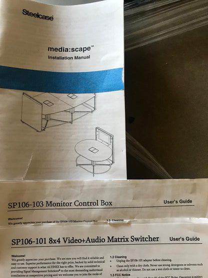 STEELCASE MEDIASCAPE SP106-101 & 5 VIRTUAL PUCKs NEC HDMI E422(L420UT CONFERENCE