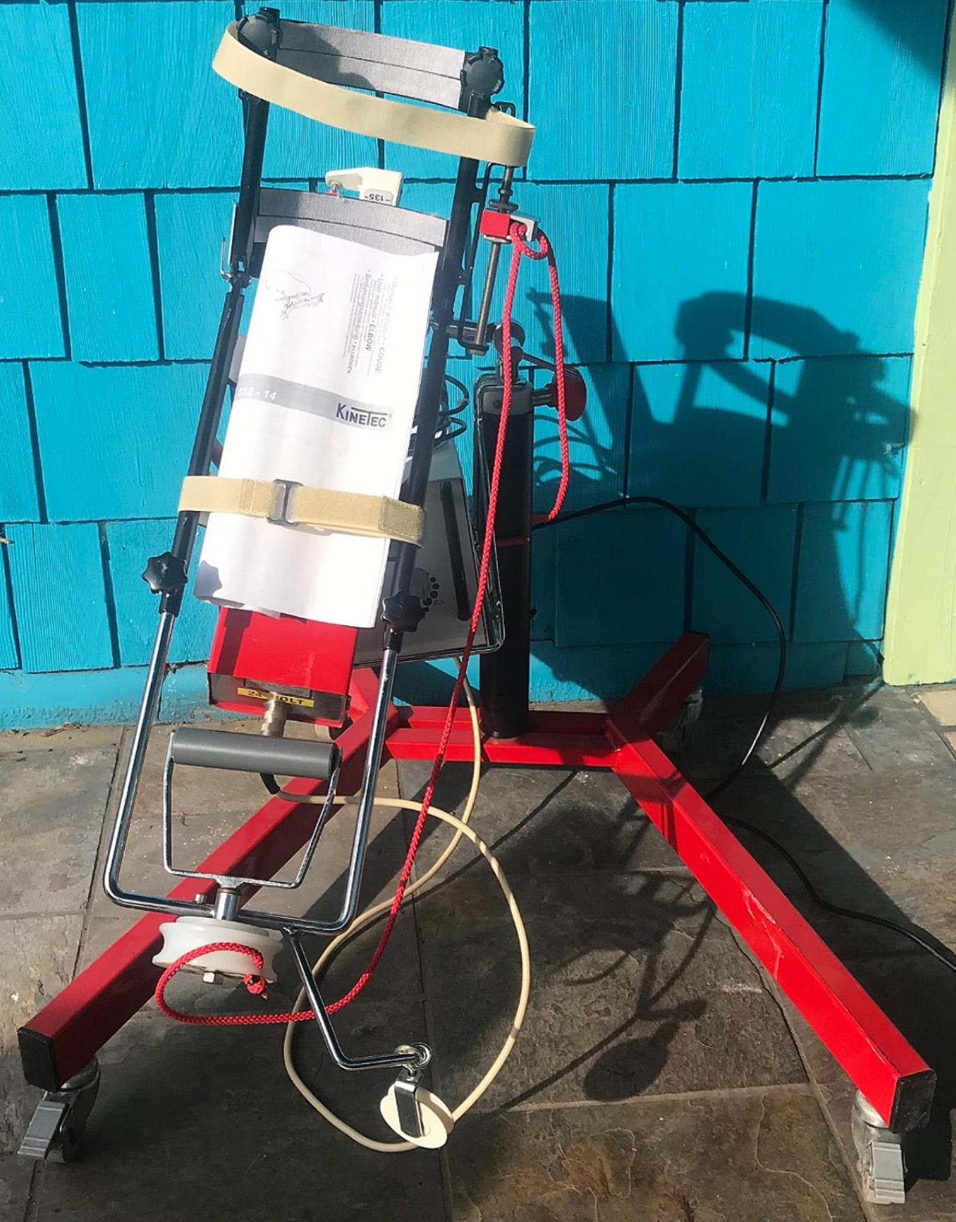 KINETEC 6080 ELBOW REHAB CPM CONTINUOUS PASSIVE MOTION REMOTE & STAND WATCHVIDEO