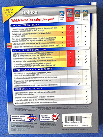 BRAND NEW INSIDE SEALED BOX 2011 TURBOTAX DELUXE FEDERAL RETURNS PLUS E-File