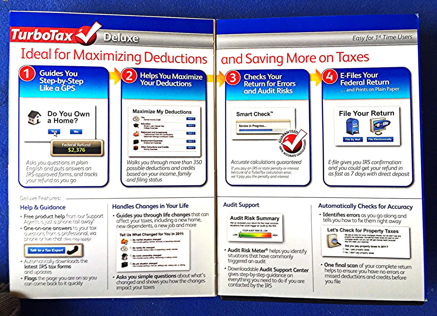 BRAND NEW INSIDE SEALED BOX 2011 TURBOTAX DELUXE FEDERAL RETURNS PLUS E-File