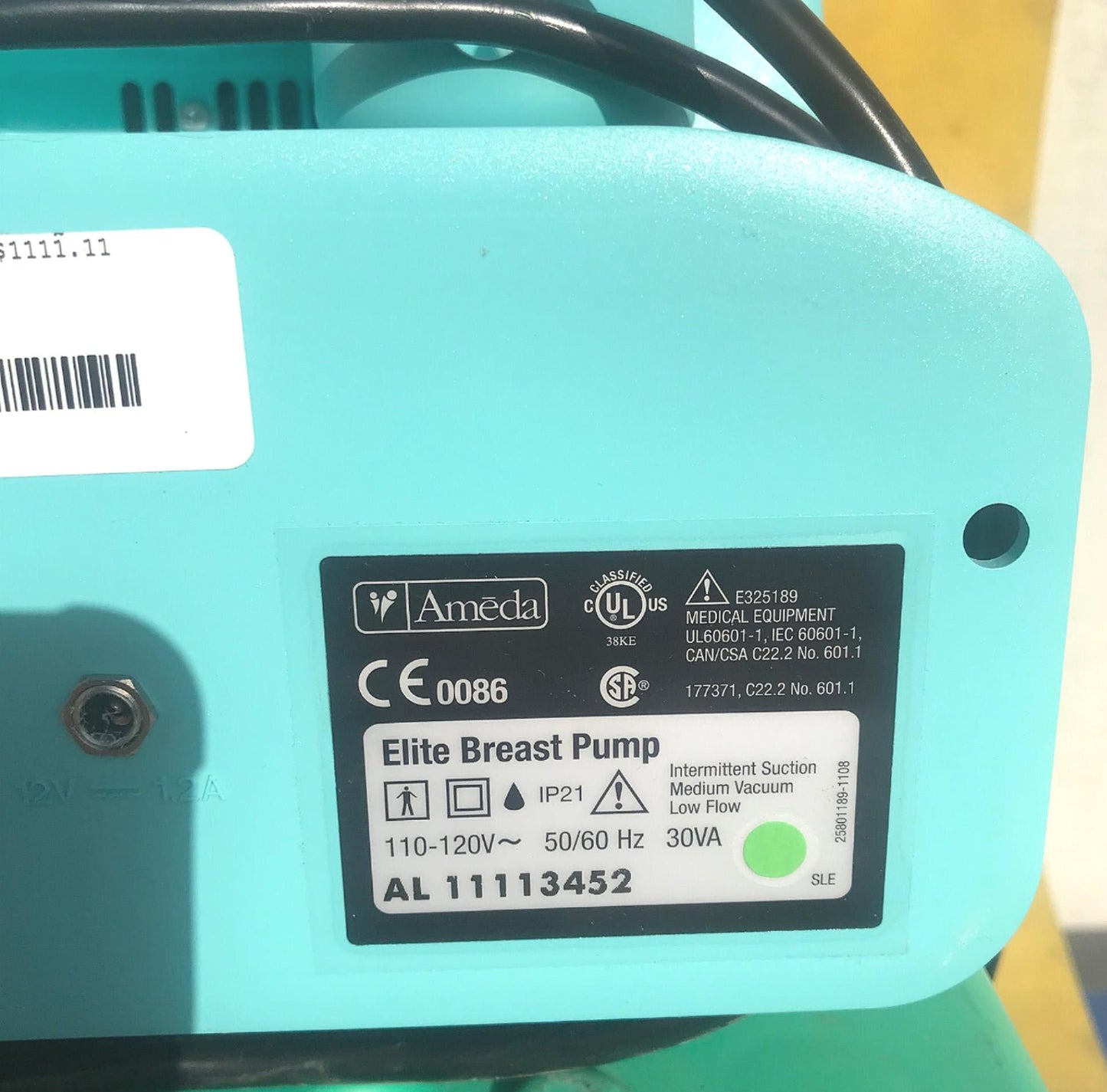 AMEDA ELITE BREAST PUMP with Protective CASE "NOT A RENTAL UNIT" WATCH VIDEO