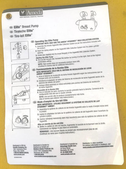 AMEDA ELITE BREAST PUMP with Protective CASE "NOT A RENTAL UNIT" WATCH VIDEO