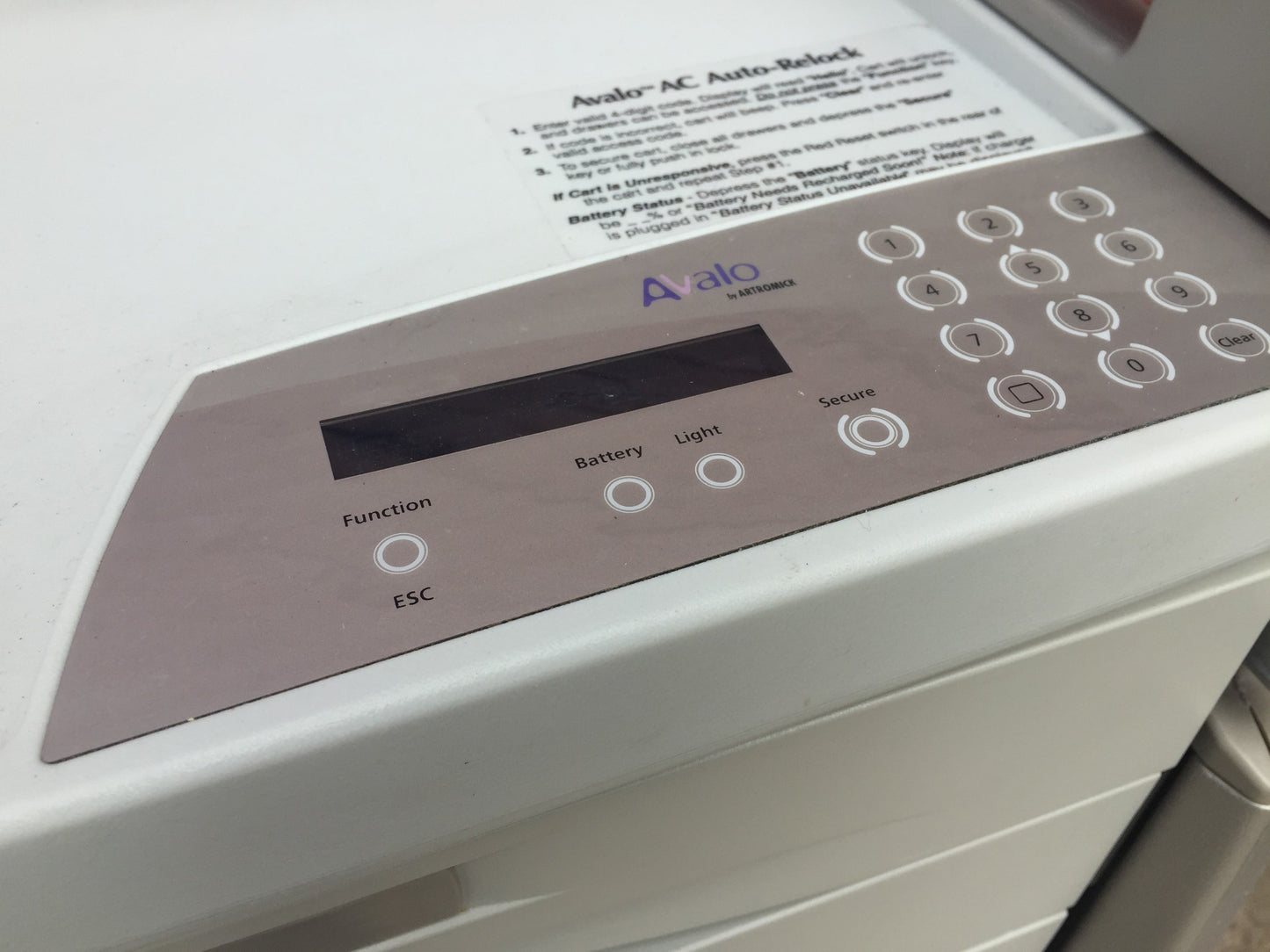 ARTROMICK KEYLESS AVALO AC AUTO RELOCK MEDICAL CART WATCH VIDEO FREE SHIP