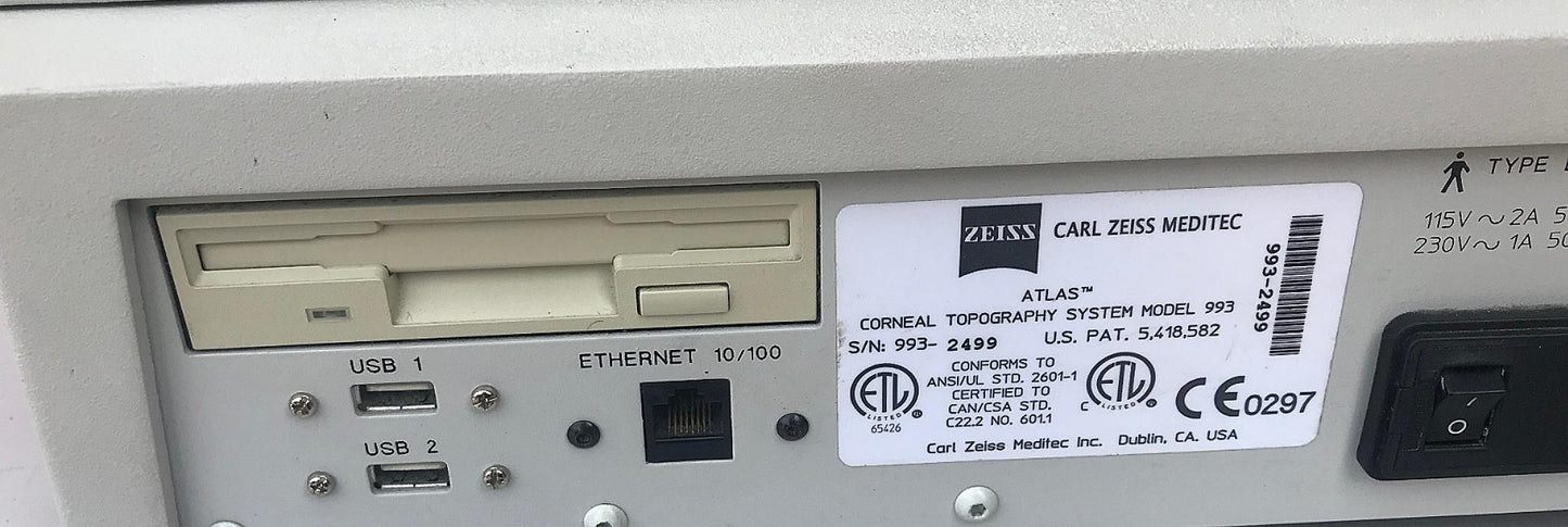 ZEISS ATLAS CORNEAL 9000 TOPOGRAPHY MODEL 993 & POWER TABLE PRINTER WATCH VIDEO