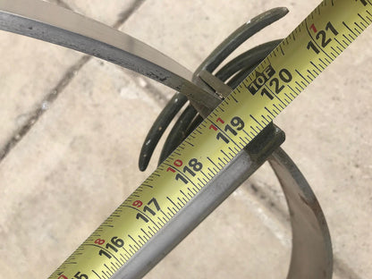 RARE VINTAGE 10FT LONG STAINL STEEL KITCHEN POT HOLDER RACK BRASS HOOKS FREESHIP