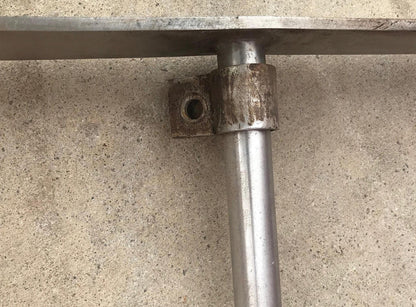 RARE VINTAGE 10FT LONG STAINL STEEL KITCHEN POT HOLDER RACK BRASS HOOKS FREESHIP