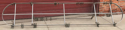 RARE VINTAGE 10FT LONG STAINL STEEL KITCHEN POT HOLDER RACK BRASS HOOKS FREESHIP