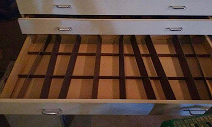 13 DRAWER WOODEN MAP FILE WHITE FORMICA BLUEPRINT ART SUPPLY CABINET WHEEL 44x22