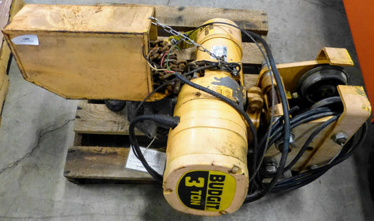 YALE BUDGIT MAN-GUARD 3-PHASE 3TON CHAIN HOIST PUSH TROLLEY MOUNT FREE SHIPPING