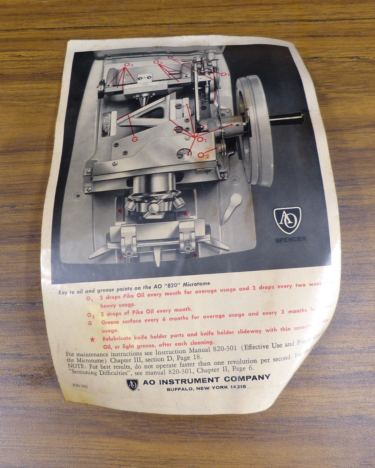 AMERICAN OPTICAL MICROTOME FREE SHIP