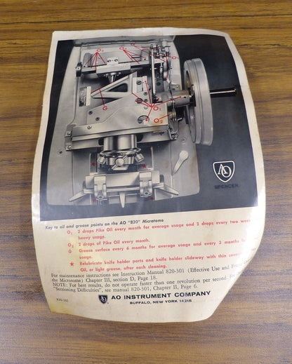 AMERICAN OPTICAL MICROTOME FREE SHIP