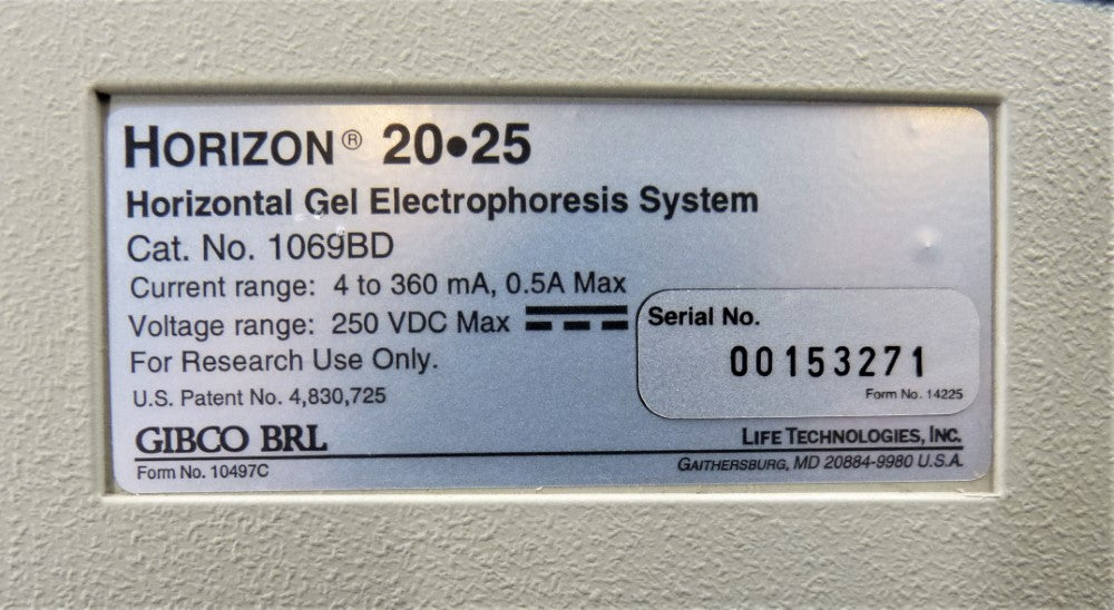 HORIZON 20.25 GEL ELECTROPHORESIS SYSTEM