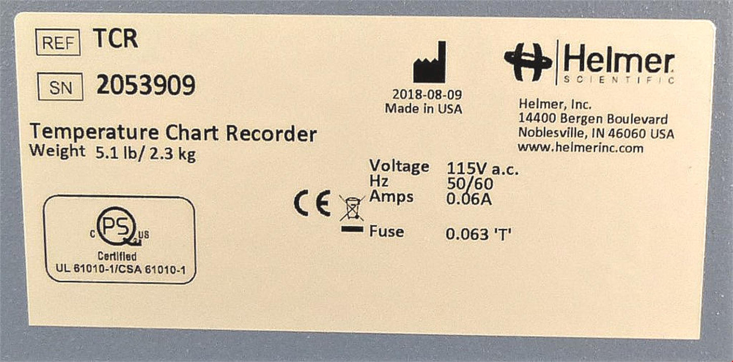 BRANDNEW HELMER iB105 BLOOD BANK REFRIGERATOR with TEMP CHART RECORDER FREESHIP