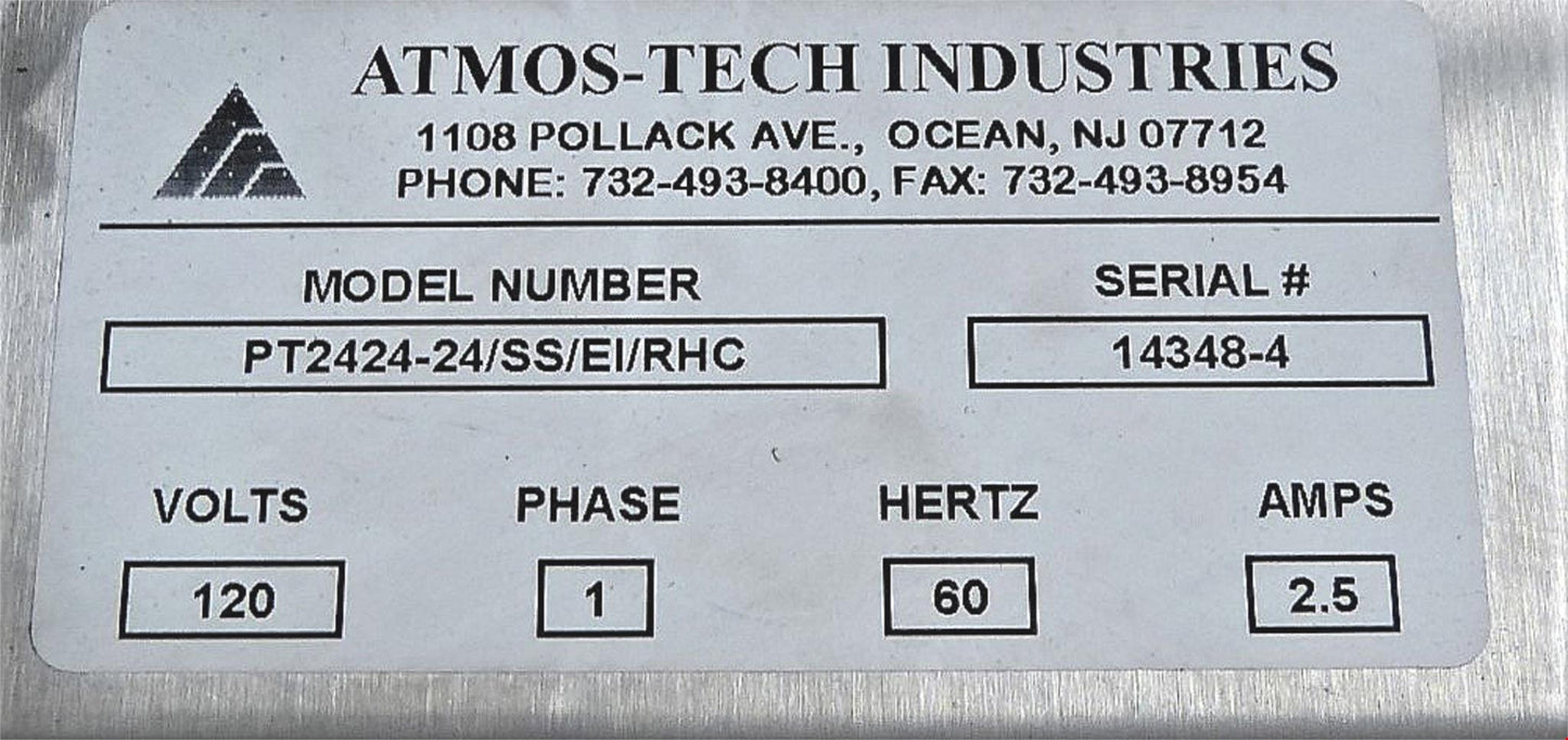 B.NEW ATMOS-TECH INDUSTRIES PT-2424-24-SS-EI-RHC WALL PASS-THRU SYSTEM FREESHIP