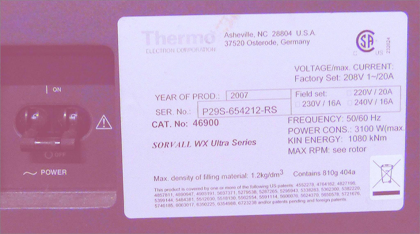 THERMO SORVALL WX ULTRA-80 REFRIGERATED CENTRIFUGE & ROTOR WATCH VIDEO FREE SHIP
