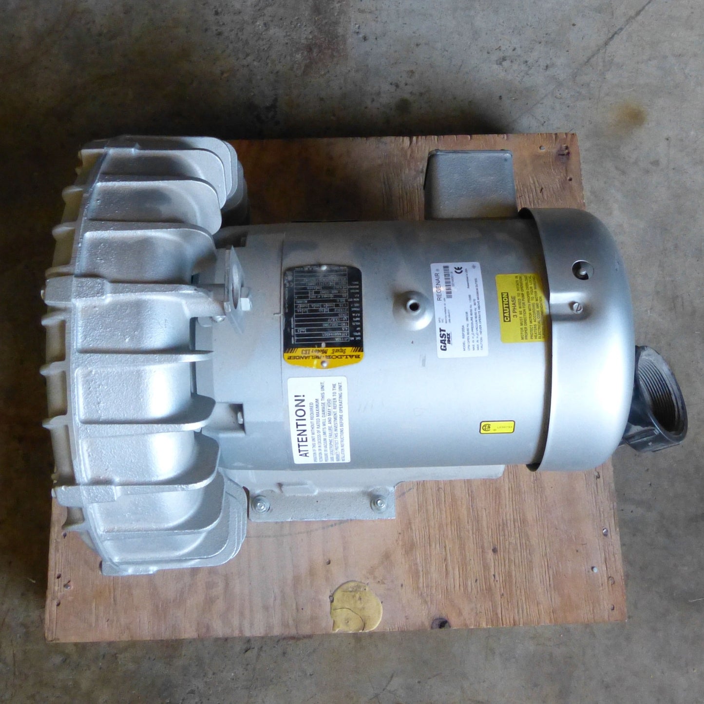 GAST IMX R6P355A REGENAIR 3 PHASE REGENERATIVE BLOWER MOTOR FREE SHIP