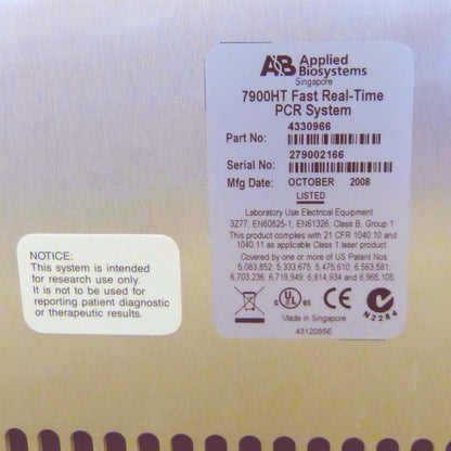 APPLIED BIOSYSTEMS 7900HT PCR/THERMAL CYCLER FAST REAL TIME PCR SYSTEM FREE SHIP