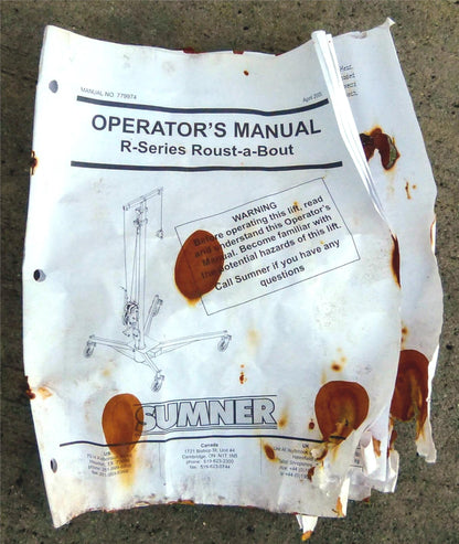 SUMNER R-250 25Feet ROUST-A-BOUT 1.500Pound PIPE & MATERIAL LIFT FREE-SHIPPING