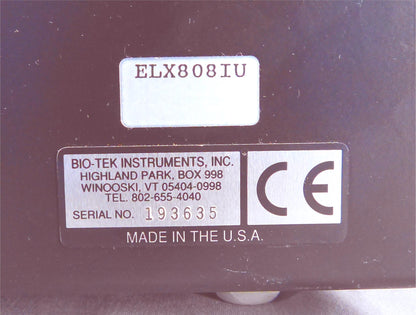 BIOTEK ELX808-IU ULTRA 96-WELL ABSORBANCE MICROPLATE READER MANUAL FREE SHIP