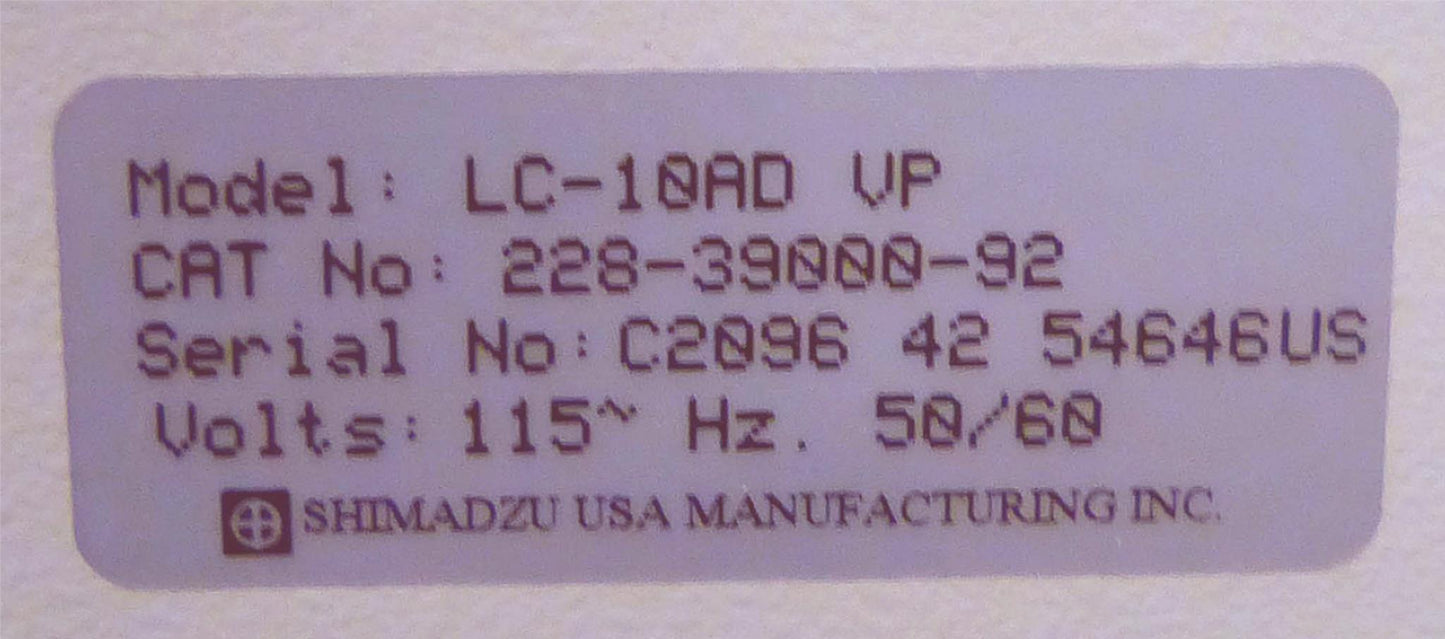 SHIMADZU SCL-10A RF-10A CTO-10AVP LC-10AD CHROMATOGRAPHY 90DAYWARRANTY FREE SHIP