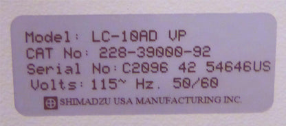 SHIMADZU SCL-10A RF-10A CTO-10AVP LC-10AD CHROMATOGRAPHY 90DAYWARRANTY FREE SHIP