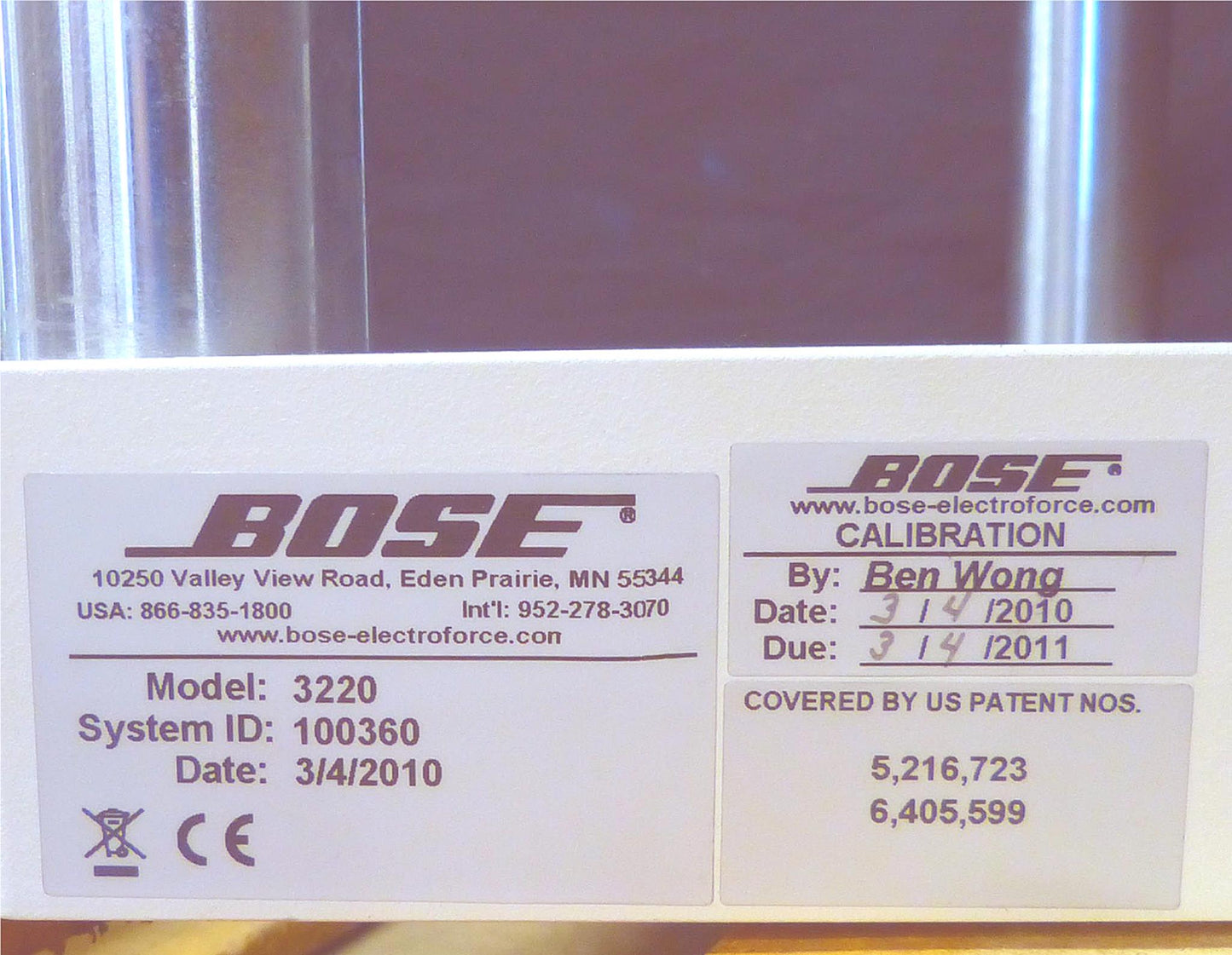 BOSE ELECTROFORCE 3220 MATERIAL TESTING MACHINE "SOFTWARE NOT INCLUDED" FREESHIP