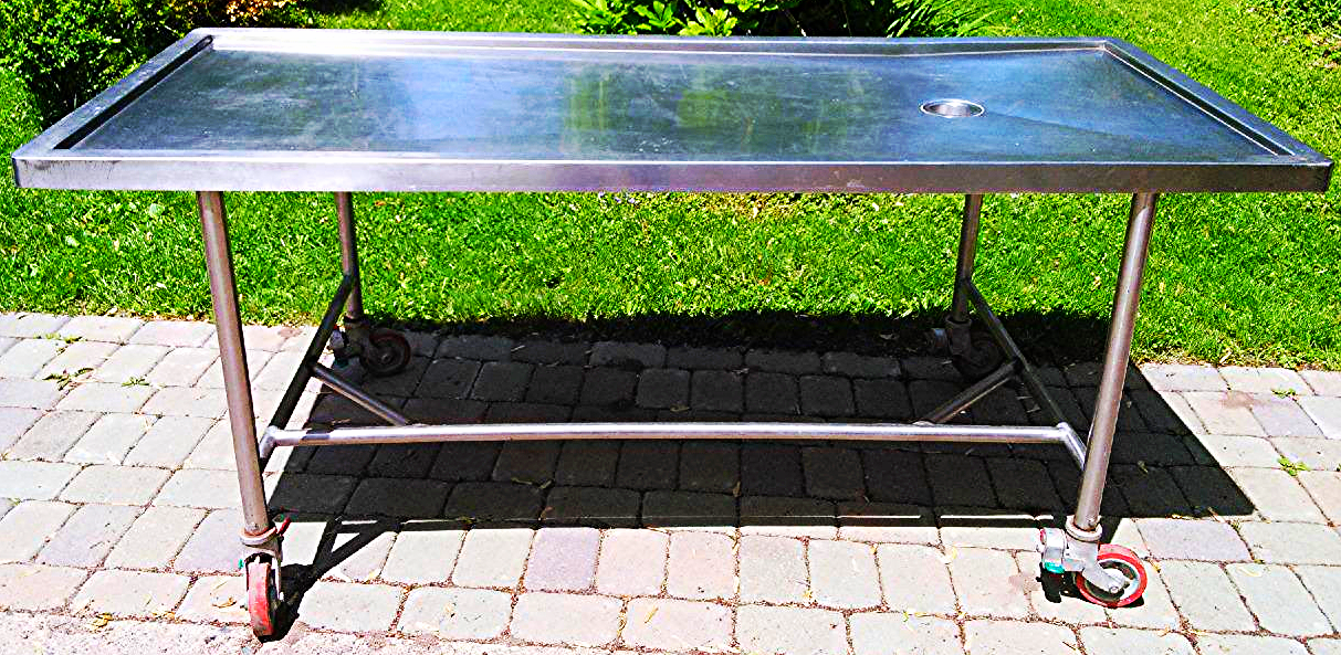 SHANDON LIPSHAW STAINLESS STEEL AUTOPSY TABLE HUNTING DEER Veterinary 84wx36h36