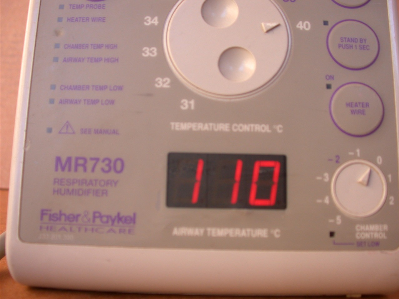 FISHER & PAYKEL MR730 MR 730 HEATED WIRE RESPIRATORY HUMIDIFIER