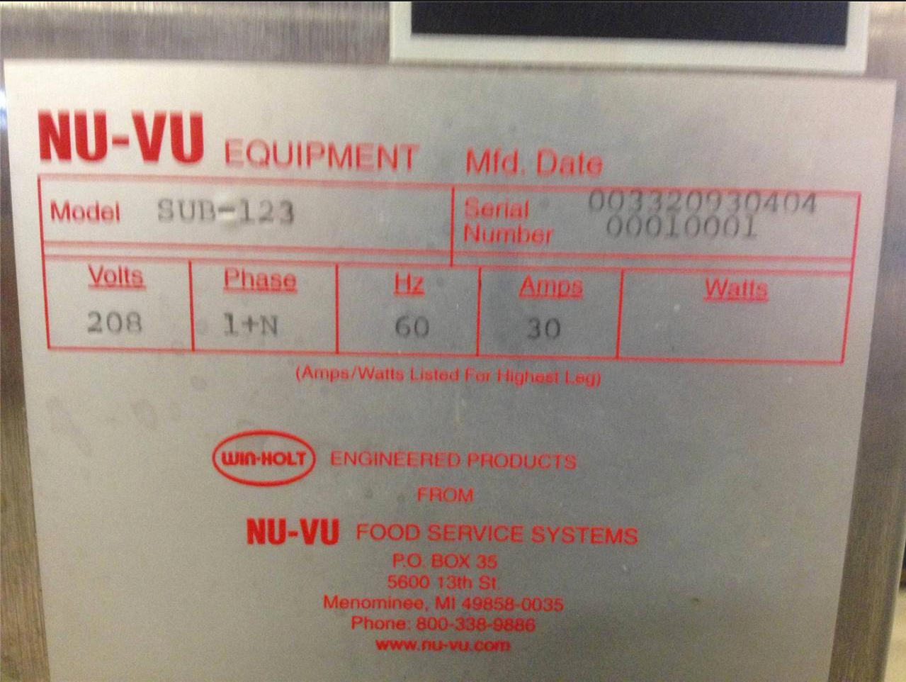 XLNT NU-VU SUB-123 DISPLAY GLASS DOOR OVEN PROOFER Combo w/12 Racks 220v AC 1-Ph