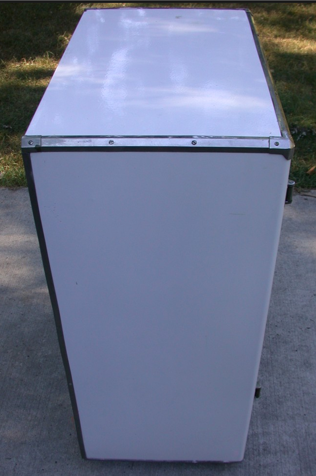 ANTIQUE 1920's RHINELANDER WHITE ENAMEL ICE BOX REFRIGERATOR WONDERFUL 43x35x20