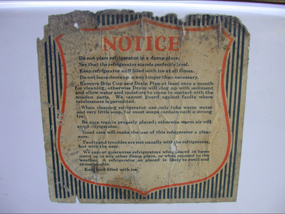 ANTIQUE 1920's RHINELANDER WHITE ENAMEL ICE BOX REFRIGERATOR WONDERFUL 43x35x20