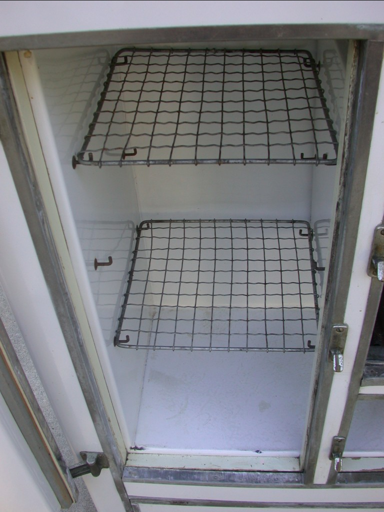 ANTIQUE 1920's RHINELANDER WHITE ENAMEL ICE BOX REFRIGERATOR WONDERFUL 43x35x20