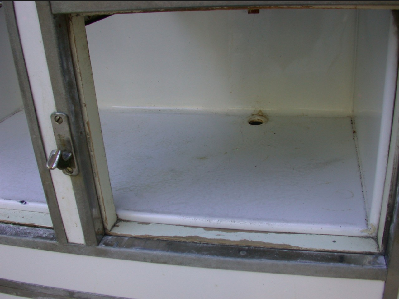 ANTIQUE 1920's RHINELANDER WHITE ENAMEL ICE BOX REFRIGERATOR WONDERFUL 43x35x20