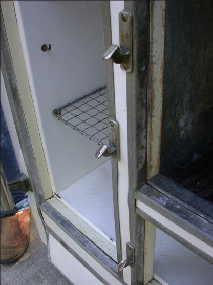 ANTIQUE 1920's RHINELANDER WHITE ENAMEL ICE BOX REFRIGERATOR WONDERFUL 43x35x20