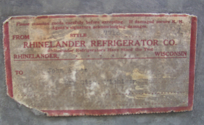 ANTIQUE 1920's RHINELANDER WHITE ENAMEL ICE BOX REFRIGERATOR WONDERFUL 43x35x20