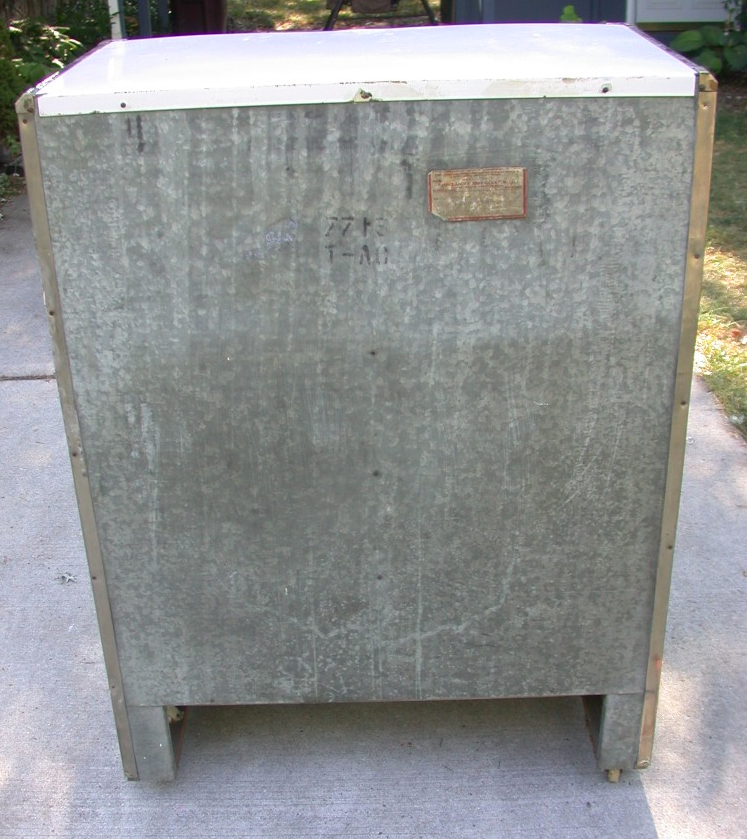 ANTIQUE 1920's RHINELANDER WHITE ENAMEL ICE BOX REFRIGERATOR WONDERFUL 43x35x20