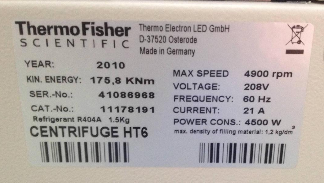 SORVALL HT-6 REFRIGERATED LOW SPEED CENTRIFUGE RP6 6Liter ROTOR RC3C BLOOD LAB