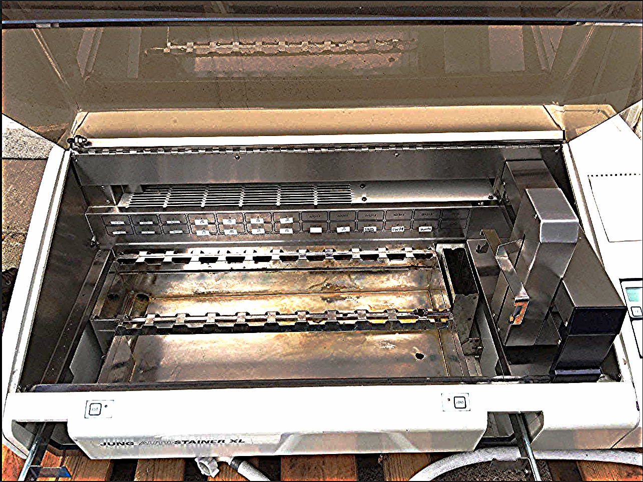 LEICA JUNG PROGRAMMABLE AUTOMATED SLIDE AUTOSTAINER XL & MANUAL